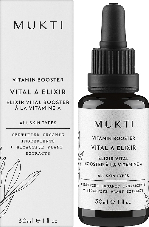 Witaminowy booster do twarzy Vital A - Mukti Organics Vitamin Booster Elixir — Zdjęcie N2