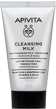 Oczyszczające mleczko do twarzy i oczu z rumiankiem i miodem - Apivita Mini Cleansing Milk with Chamomile & Honey for Face & Eyes (miniprodukt) — Zdjęcie N1