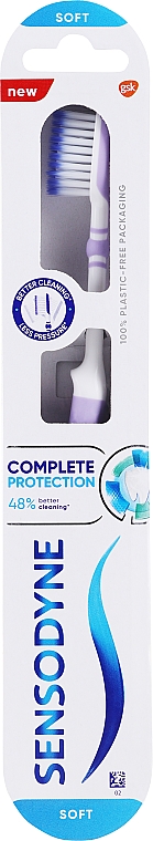 Szczoteczka do zębów, miękka, jasnofioletowa - Sensodyne Complete Protection Soft — Zdjęcie N1