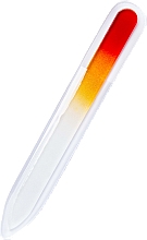 Szklany pilnik do paznokci, czerwono-pomarańczowy - Tools For Beauty Glass Nail File With Rainbow Print  — Zdjęcie N1