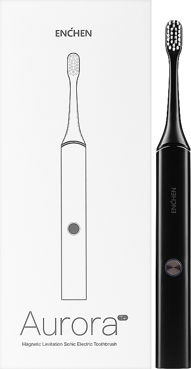 Elektryczna szczoteczka do zębów, czarna - Enchen Electric Toothbrush Aurora T+ Black — Zdjęcie N2