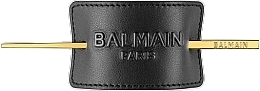 Spinka do włosów - Balmain Paris Hair Couture Genuine Leather Signature Hair Barrette Black — Zdjęcie N1
