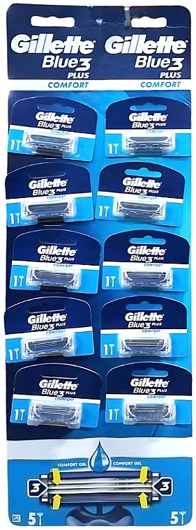 Maszynka do golenia jednorazowego użytku, 10 szt. - Gillette Blue 3 Comfor Plus — Zdjęcie N1