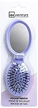 Kup Szczotka do włosów z lusterkiem, fioletowa - IDC Institute Pocket Pop Out Brush With Mirror
