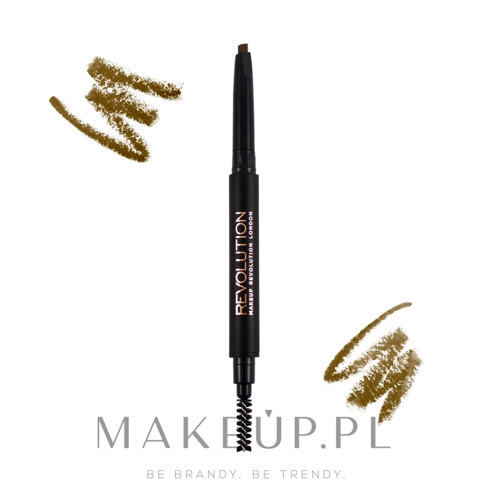 Kredka do brwi ze szczoteczką - Makeup Revolution Duo Brow Definer — Zdjęcie Light Brown