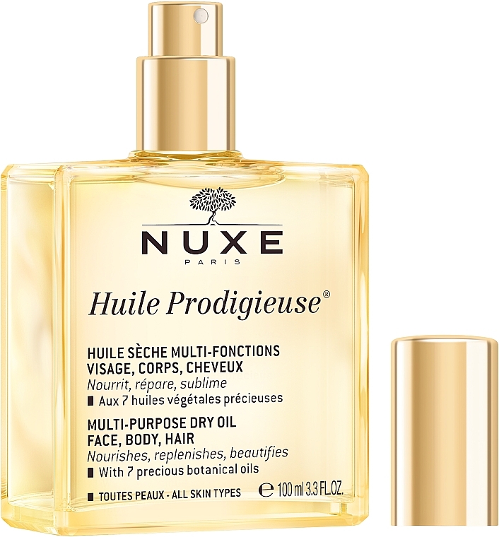 PRZECENA! Suchy olejek do pielęgnacji twarzy, ciała i włosów - Nuxe Huile Prodigieuse Multi-Purpose Care Multi-Usage Dry Oil * — Zdjęcie N2