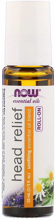 Olejek na ból głowy, roll-on - Now Foods Essential Oils Head Relief Roll-On — фото N1
