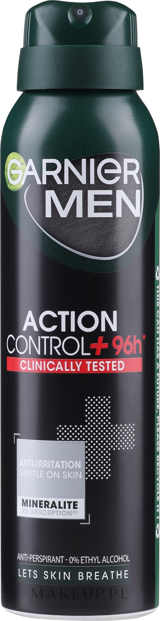 Antyperspirant w sprayu dla mężczyzn - Garnier Mineral Men Action Control+ Clinically Tested 96H Antiperspirant — Zdjęcie 150 ml