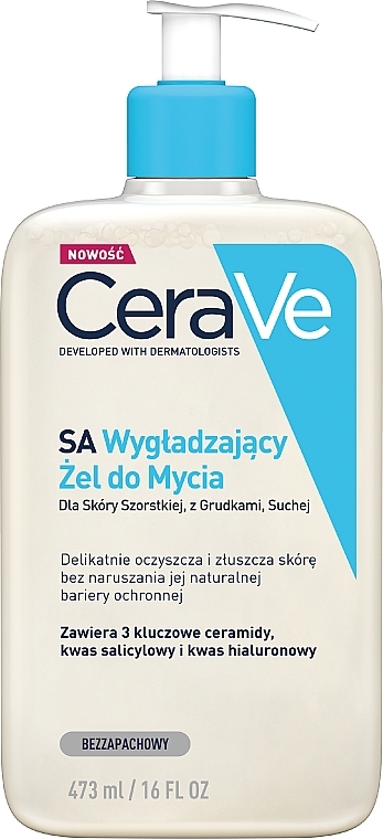 SA Żel wygładzający do mycia twarzy - CeraVe Softening Cleansing Gel For Dry, Rough And Uneven Skin — Zdjęcie N1
