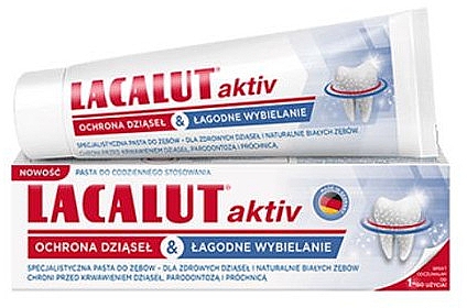 Pasta do zębów Ochrona dziąseł i łagodne wybielanie - Lacalut Aktiv — Zdjęcie N1