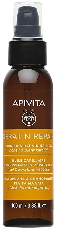 Olejek do włosów - Apivita Keratin Repair Nourish & Repair Hair Oil — Zdjęcie N1