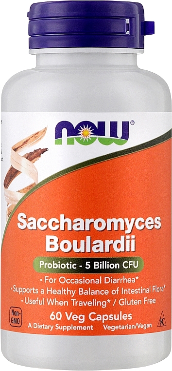 Drożdże typu probiotycznego na wsparcie przewodu pokarmowego - Now Foods Saccharomyces Boulardii — Zdjęcie N1