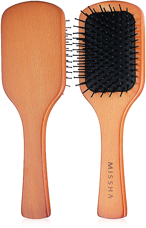 Grzebień do włosów - Missha Wooden Cushion Medium Hair Brush
