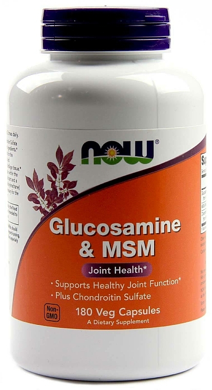 Glukozamina & MSM, 180 kapsułek - Now Foods Glucosamine & MSM  — Zdjęcie N1