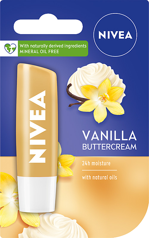 Pielęgnująca pomadka do ust Waniliowy krem - NIVEA Vanilla Buttercream Caring Lip Balm — Zdjęcie N1