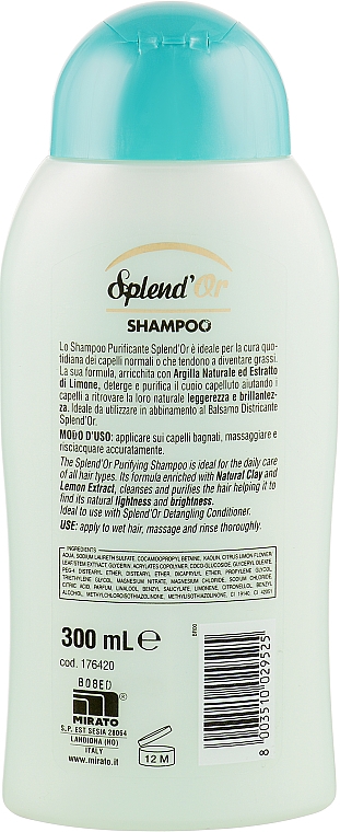 Szampon do włosów normalnych z glinką i cytryną - Splend'Or Hair Shampoo — Zdjęcie N2