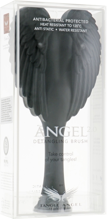Szczotka do włosów, czarno-szara - Tangle Angel 2.0 Soft Touch Black — Zdjęcie N4