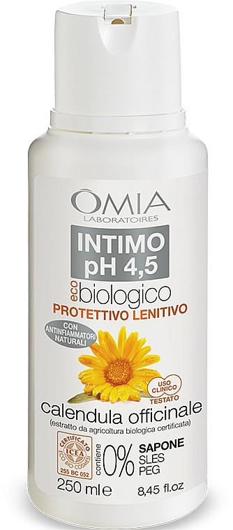 Żel do higieny intymnej Nagietek - Omia Laboratori Ecobio Intimo pH 4,5 Calendula — Zdjęcie N1