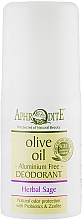 Kup Ziołowy dezodorant w kulce - Aphrodite Olive Oil Roll-On Deodorant Herbal Sage