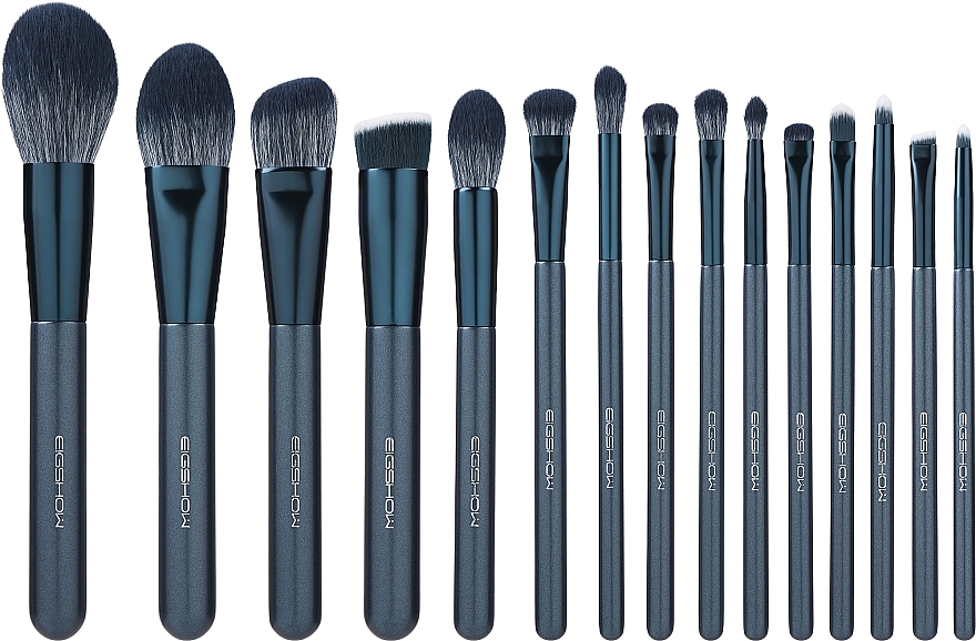 Zestaw pędzli do makijażu, 15 szt. - Eigshow Makeup Brush Kit Tourmaline Blue — Zdjęcie N1