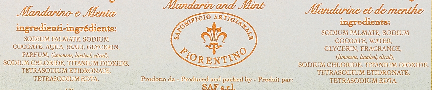 Naturalne mydło w kostce Mandarynka i mięta - Saponificio Artigianale Fiorentino Tangerine & Mint Soap — Zdjęcie N2