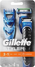 Zestaw do golenia - Gillette 3in1 Styler (trimmer + cartridge + cap/3pcs) — Zdjęcie N1