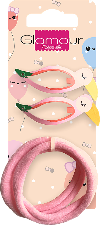 Gumki i spinki do włosów, 417619, różowe - Glamour — Zdjęcie N1