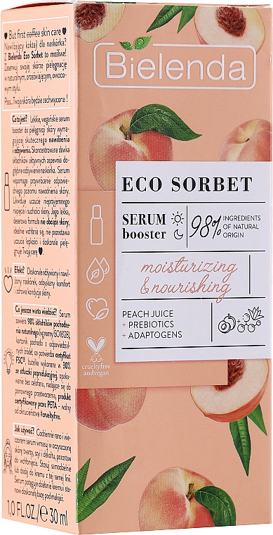 Nawilżająco-odżywcze serum-booster do twarzy - Bielenda Eco Sorbet Moisturizing & Nourishing Serum Booster