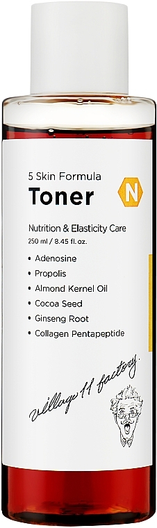 Odżywczy tonik do twarzy z ekstraktem z propolisu - Village 11 Factory Skin Formula Toner N Nourishing & Elasticity