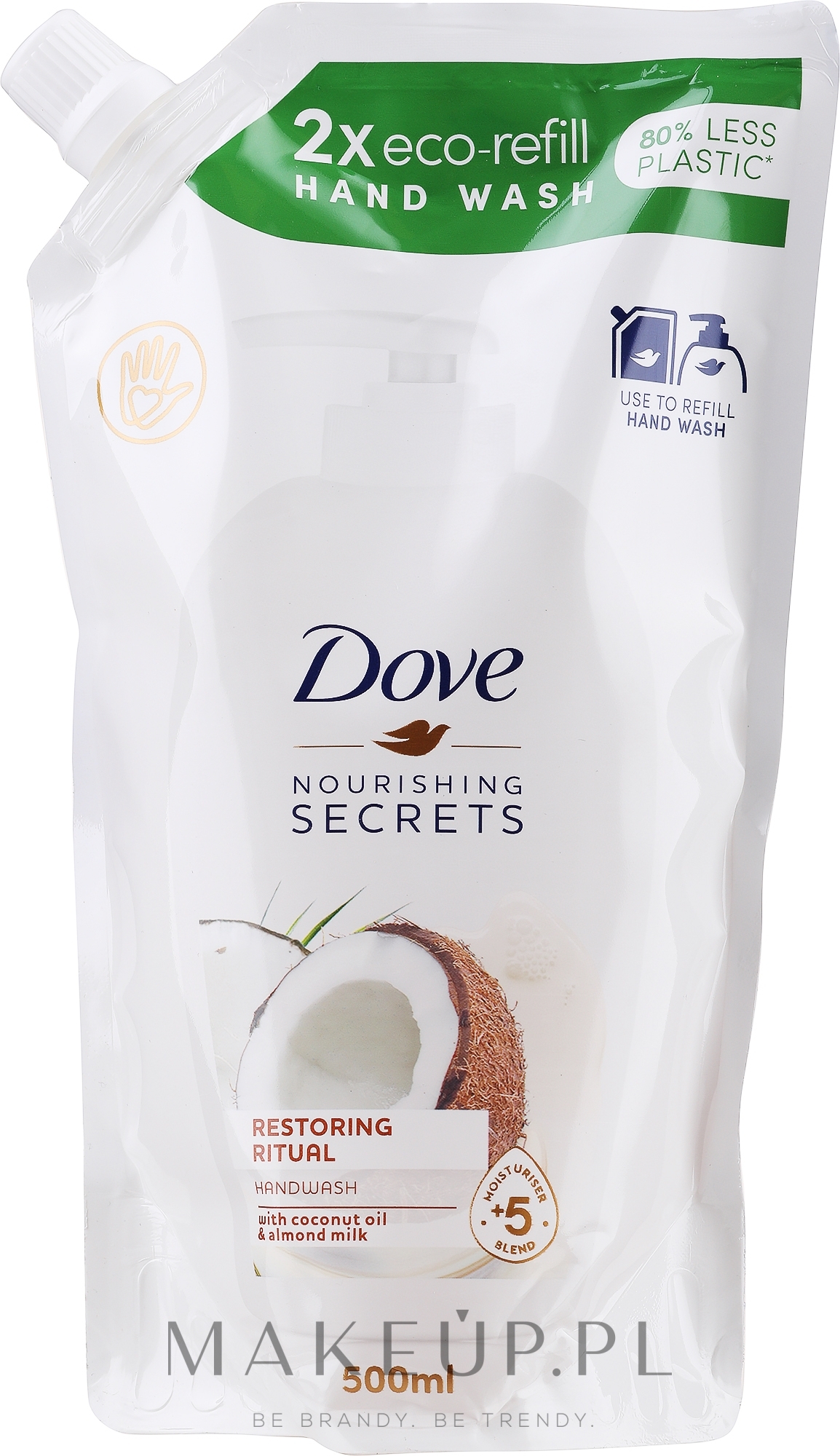 Mydło w płynie do rąk z olejem kokosowym i mleczkiem migdałowym - Dove Nourishing Secrets Restoring Ritual Handwash (uzupełnienie) — Zdjęcie 500 ml