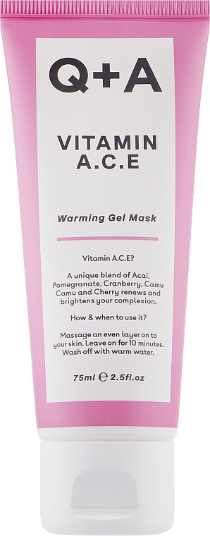 Antyoksydacyjna maska witaminowa do twarzy - Q+A Vitamin A.C.E. Warming Gel Mask