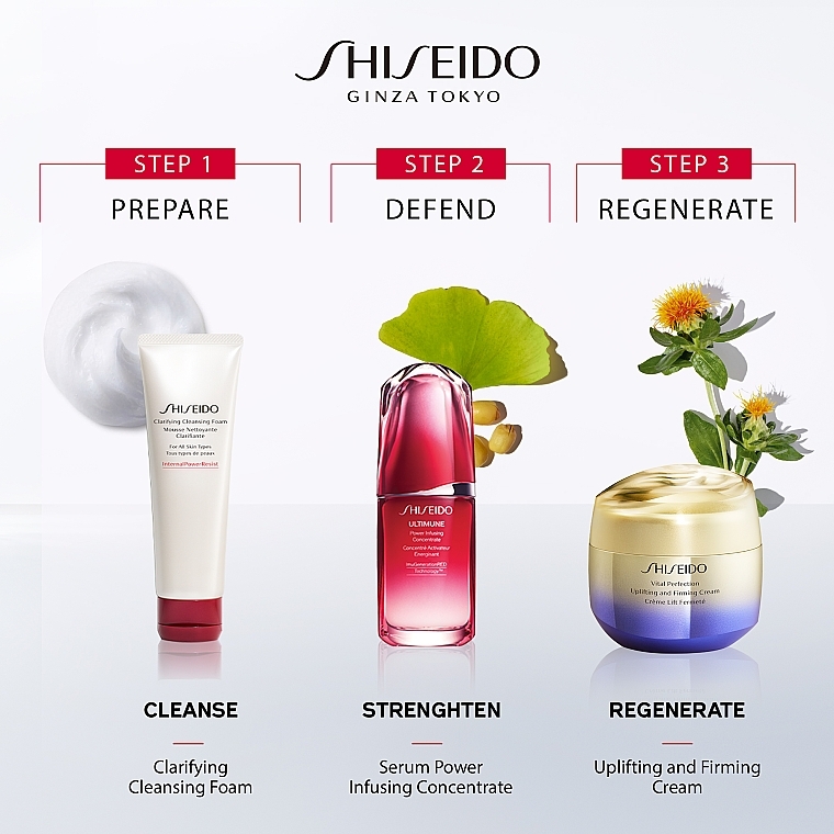 Zestaw - Shiseido Vital Perfection Holiday Kit (f/cr/50ml + clean/foam/15ml + f/lot/30ml + f/conc/10ml) — Zdjęcie N5