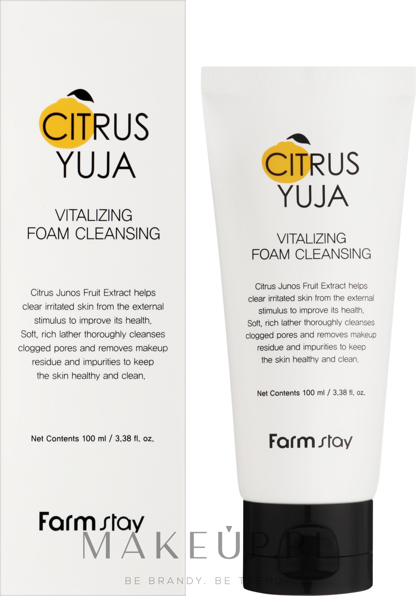 Pianka do mycia twarzy - FarmStay Citrus Yuja Vitalizing Foam Cleansing — Zdjęcie 100 ml