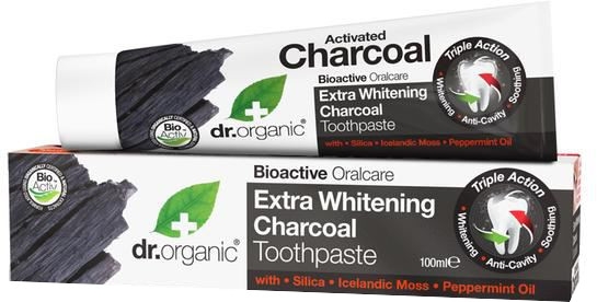 Ekstrawybielająca pasta do zębów Węgiel aktywny - Dr Organic Extra Whitening Charcoal Toothpaste — Zdjęcie N1