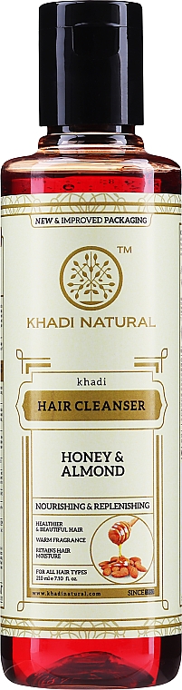 Naturalny szampon ziołowy Miód i migdały - Khadi Natural Ayurvedic Honey & Almond Hair Cleanser — Zdjęcie N1