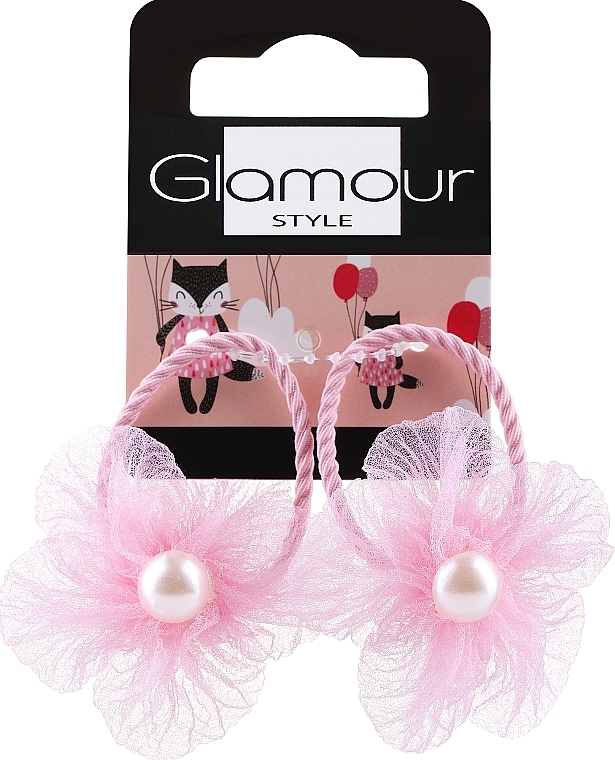 Gumki do włosów, 171664, różowe - Glamour — Zdjęcie N1