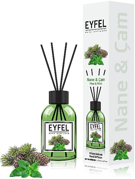 PRZECENA! Dyfuzor zapachowy Mięta i Sosna - Eyfel Perfume Reed Diffuser Pine & Mint * — Zdjęcie N1