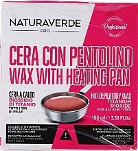 Kup PRZECENA!  Wosk z tacą do podgrzewania - Naturaverde Pro Wax With Heating Pan Hot Depilatory Wax Titanium *