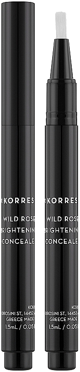 Rozjaśniający korektor w płynie do twarzy - Korres Wild Rose Brightening Concealer — Zdjęcie N1