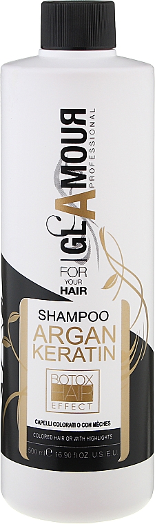 Szampon z keratyną do włosów suchych i zniszczonych - Erreelle Italia Glamour Professional Shampoo Argan Keratin