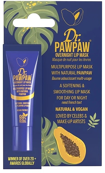Maseczka do ust na noc z papają - Dr.Pawpaw Overnight Lip Mask