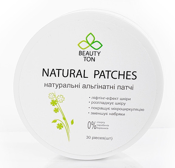 Naturalne alginianowe płatki pod oczy - Beauty TON Natural Patches — Zdjęcie N1