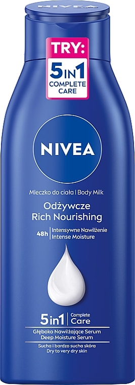 Odżywcze mleczko do ciała do skóry suchej i bardzo suchej - NIVEA Nourishing Body Milk
