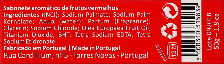 Naturalne mydło w kostce - Essencias De Portugal Living Portugal Nazare Red Fruits — Zdjęcie N3