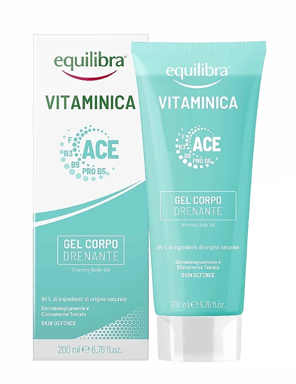 Żel drenujący do ciała - Equilibra Vitaminica Draining Body Gel — Zdjęcie N1