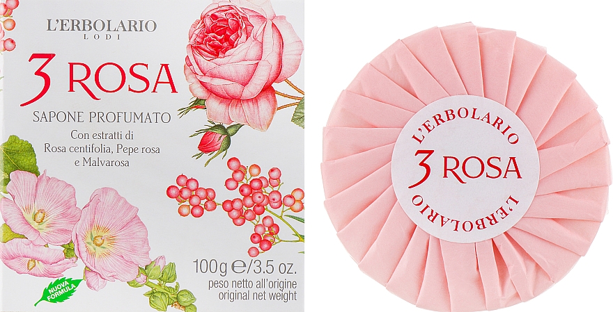 Pachnące mydło 3 Róże - L'Erbolario 3 Rosa Sapone Profumato — Zdjęcie N1