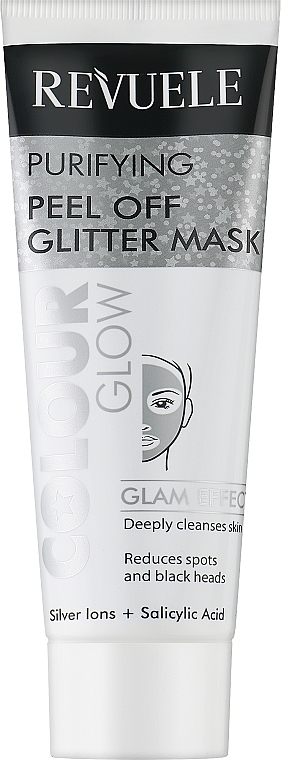 Oczyszczająca brokatowa maska peel-off do twarzy - Revuele Colour Glow Purifying Pell Off Glitter Mask