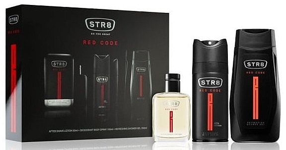 STR8 Red Code - Zestaw (ash/lot 50 ml + deo/spray 150 ml + sh/gel 250 ml) — Zdjęcie N1