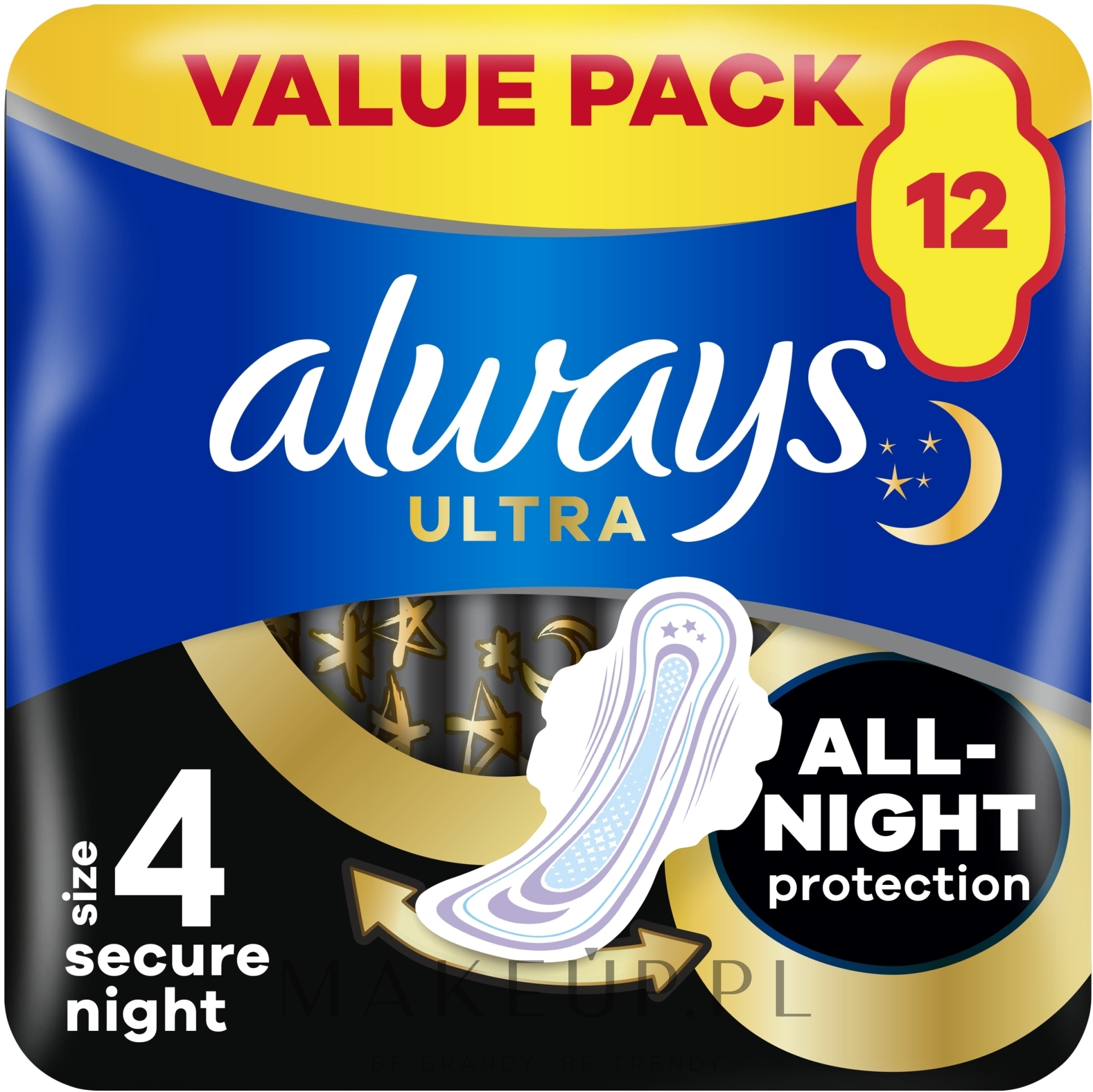 Podpaski na noc, 12 szt. - Always Ultra Secure Night Instant Dry Protection — Zdjęcie 12 szt.