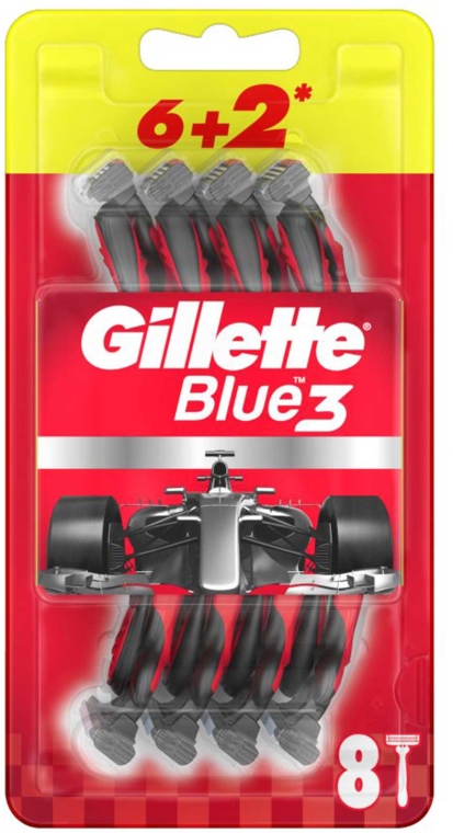 Jednorazowe maszynki do golenia, 6 + 2 szt. - Gillette Blue3 Nitro — Zdjęcie N1
